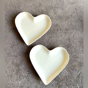 EUC white heart shaped stoneware.